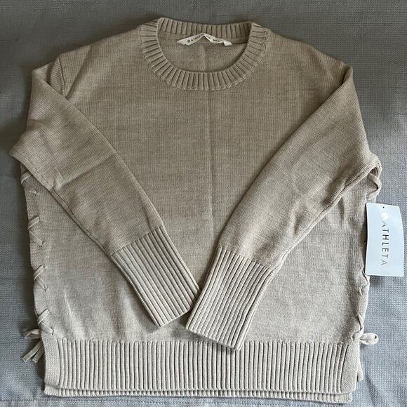 Athleta Merino Wool Nopa Side Lace Up Oversized Sweater - Picture 2 of 5